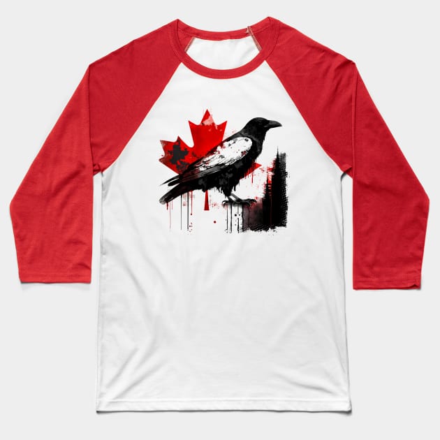Canadian Crow Baseball T-Shirt by INLE Designs